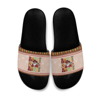 Howdy Christmas Slide Sandals Cowboy Santa Western Xmas - Wonder Print Shop