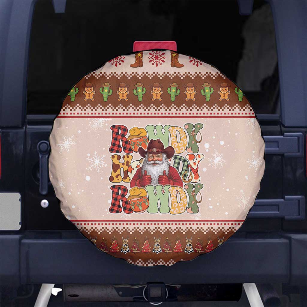 Howdy Christmas Spare Tire Cover Cowboy Santa Western Xmas - Wonder Print Shop