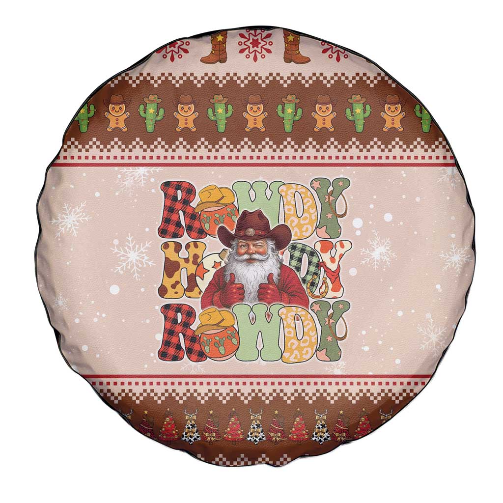 Howdy Christmas Spare Tire Cover Cowboy Santa Western Xmas - Wonder Print Shop