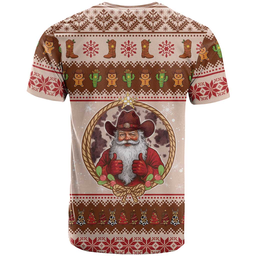 Howdy Christmas T Shirt Cowboy Santa Western Xmas - Wonder Print Shop