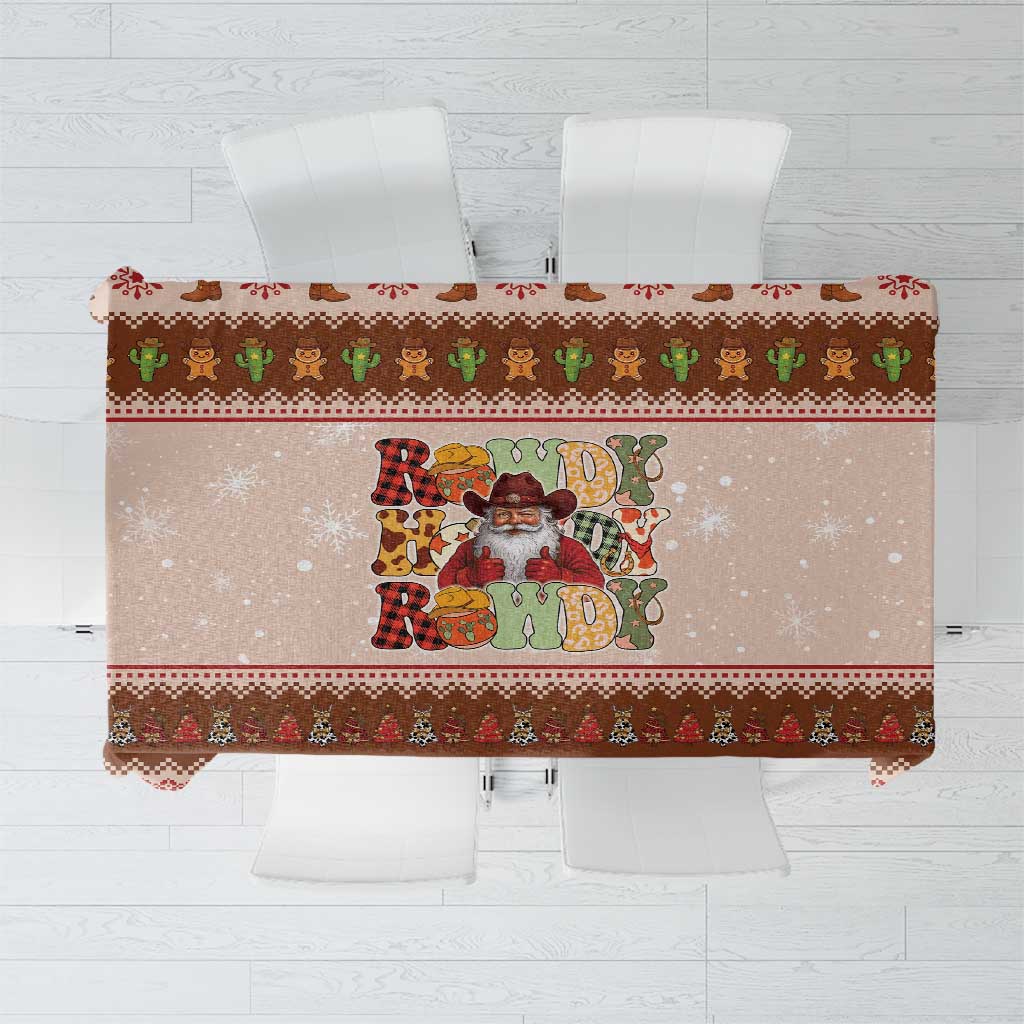 Howdy Christmas Tablecloth Cowboy Santa Western Xmas - Wonder Print Shop