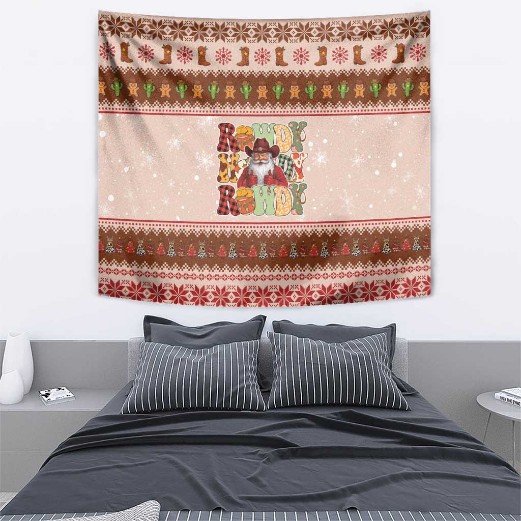 Howdy Christmas Tapestry Cowboy Santa Western Xmas - Wonder Print Shop