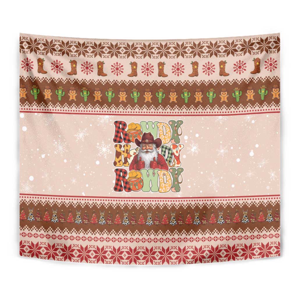 Howdy Christmas Tapestry Cowboy Santa Western Xmas - Wonder Print Shop