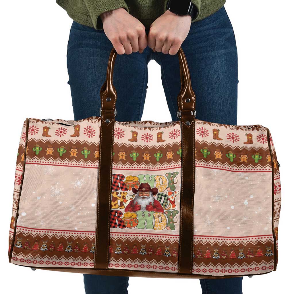 Howdy Christmas Travel Bag Cowboy Santa Western Xmas - Wonder Print Shop