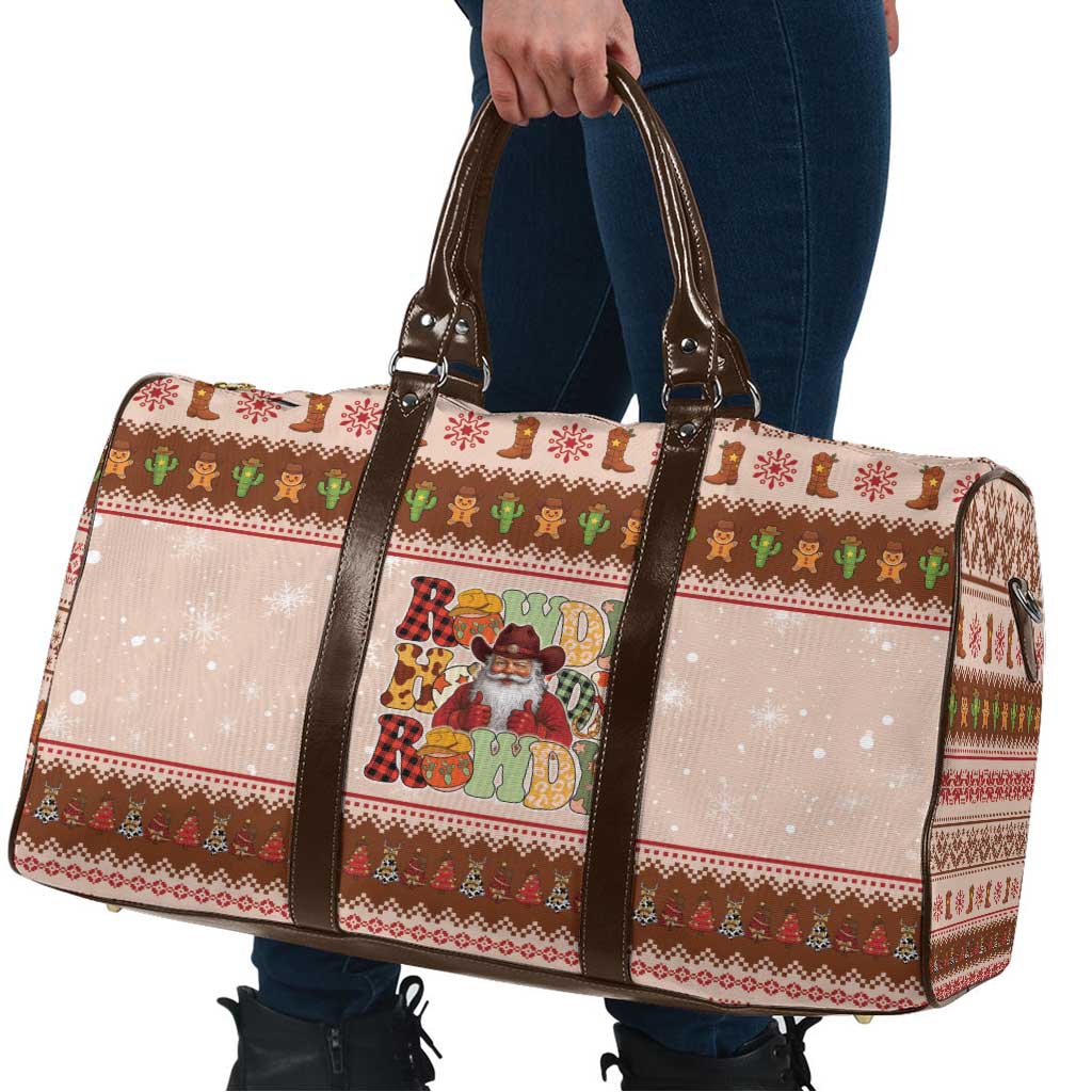 Howdy Christmas Travel Bag Cowboy Santa Western Xmas - Wonder Print Shop