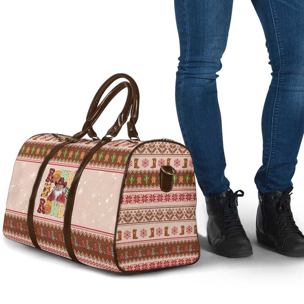 Howdy Christmas Travel Bag Cowboy Santa Western Xmas - Wonder Print Shop