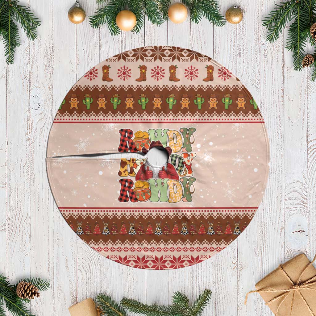 Howdy Christmas Tree Skirt Cowboy Santa Western Xmas - Wonder Print Shop