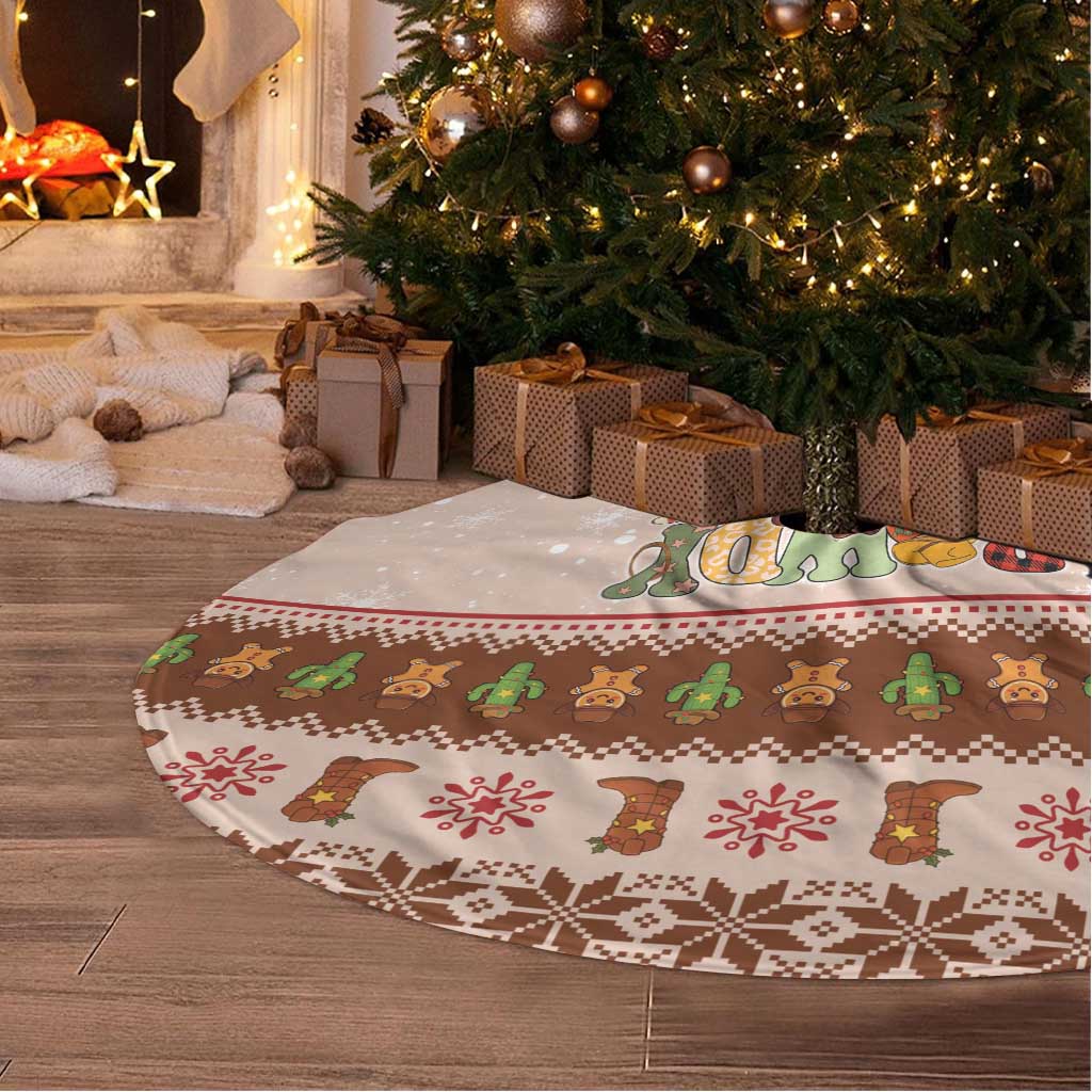 Howdy Christmas Tree Skirt Cowboy Santa Western Xmas - Wonder Print Shop