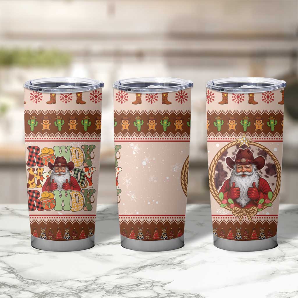 Howdy Christmas Tumbler Cup Cowboy Santa Western Xmas - Wonder Print Shop