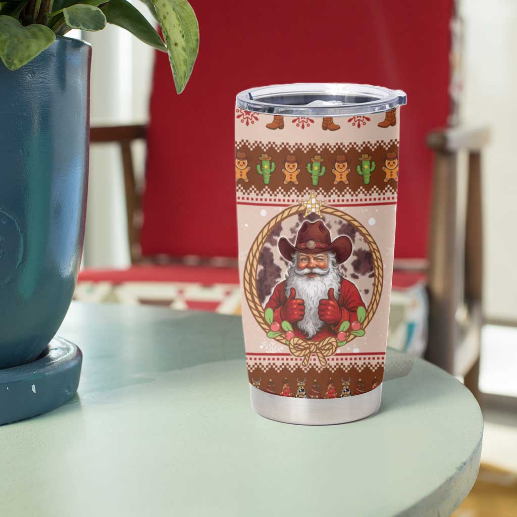 Howdy Christmas Tumbler Cup Cowboy Santa Western Xmas - Wonder Print Shop