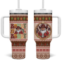 Howdy Christmas Tumbler With Handle Cowboy Santa Western Xmas - Wonder Print Shop