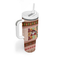 Howdy Christmas Tumbler With Handle Cowboy Santa Western Xmas - Wonder Print Shop