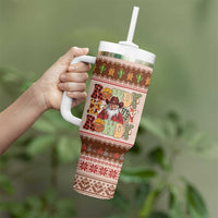 Howdy Christmas Tumbler With Handle Cowboy Santa Western Xmas - Wonder Print Shop