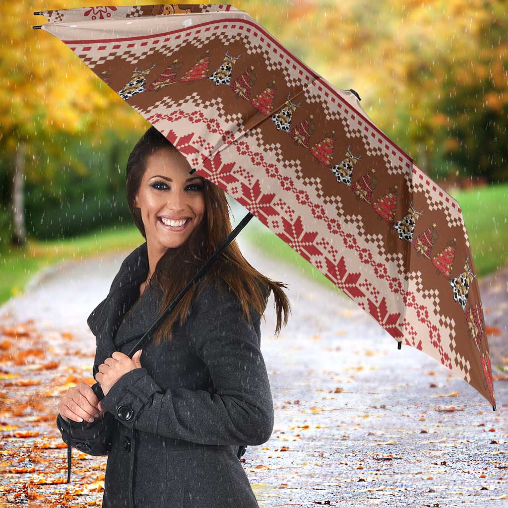 Howdy Christmas Umbrella Cowboy Santa Western Xmas - Wonder Print Shop