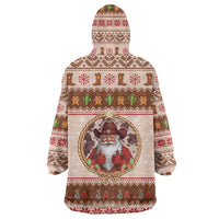 Howdy Christmas Wearable Blanket Hoodie Cowboy Santa Western Xmas - Wonder Print Shop
