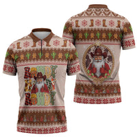 Howdy Christmas Zipper Polo Shirt Cowboy Santa Western Xmas - Wonder Print Shop