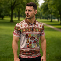 Howdy Christmas Zipper Polo Shirt Cowboy Santa Western Xmas - Wonder Print Shop