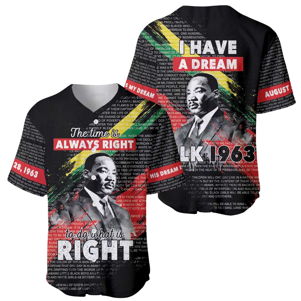 MLK Honoring The Legacy Baseball Jersey Black Version LT05 - Wonder Print Shop