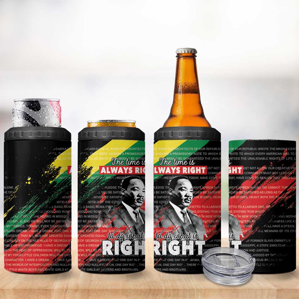 MLK Honoring The Legacy 4 in 1 Can Cooler Tumbler Black Version LT05 - Wonder Print Shop