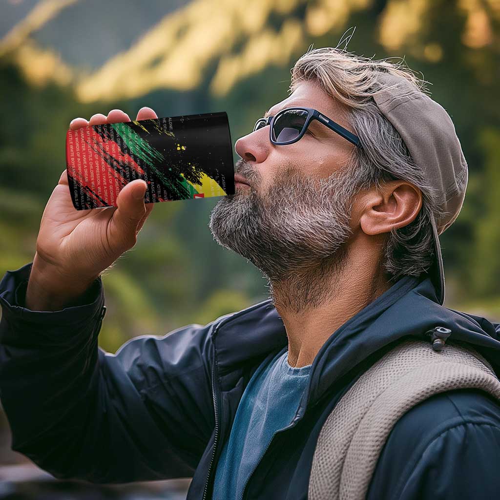 MLK Honoring The Legacy 4 in 1 Can Cooler Tumbler Black Version LT05 - Wonder Print Shop