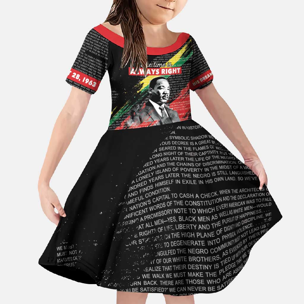MLK Honoring The Legacy Family Matching Long Sleeve Bodycon Dress and Hawaiian Shirt Black Version LT05 - Wonder Print Shop