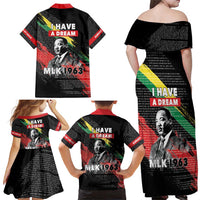 MLK Honoring The Legacy Family Matching Off Shoulder Maxi Dress and Hawaiian Shirt Black Version LT05 - Wonder Print Shop