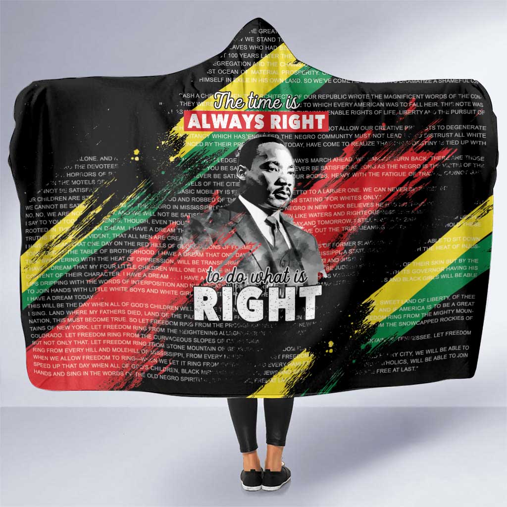 MLK Honoring The Legacy Hooded Blanket Black Version