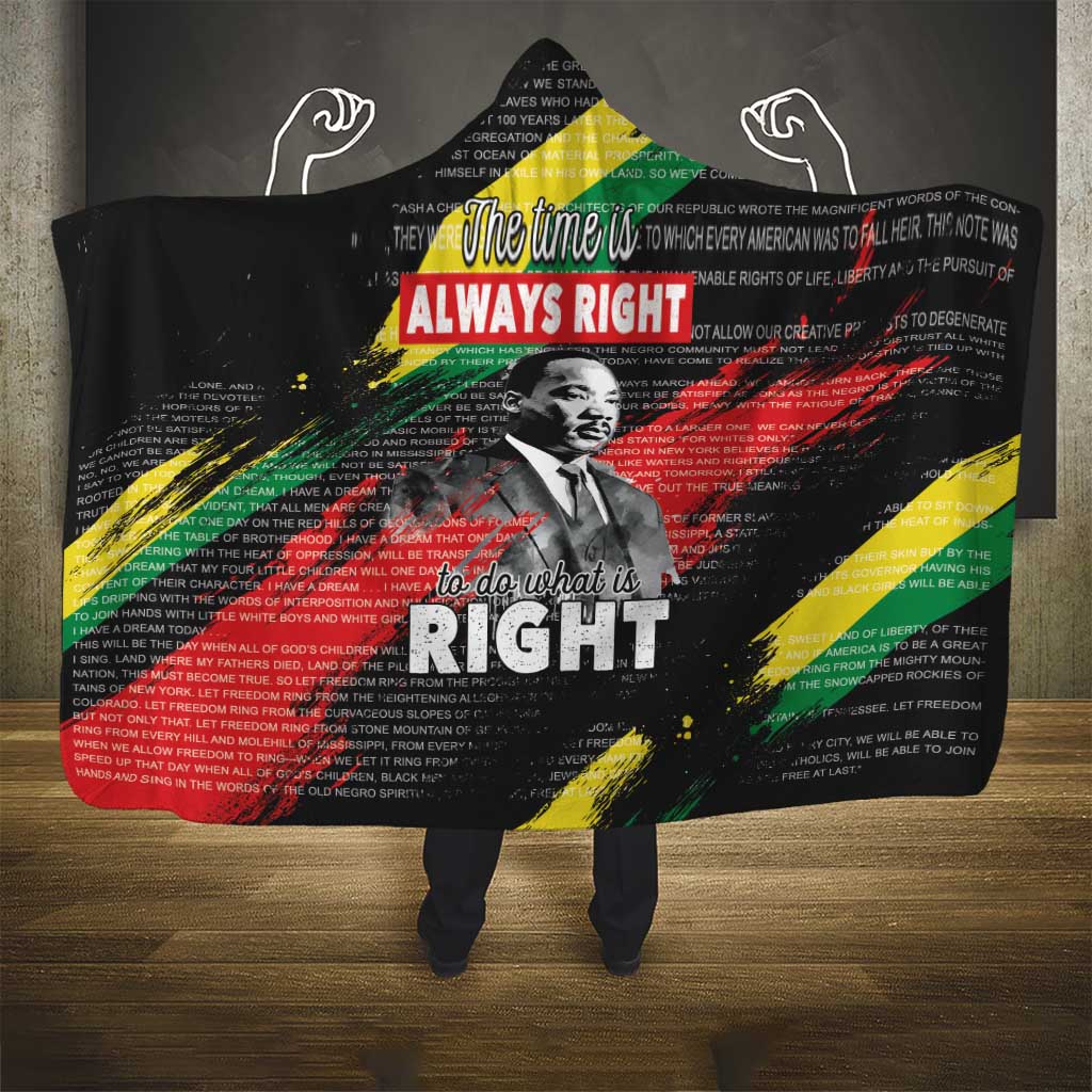 MLK Honoring The Legacy Hooded Blanket Black Version