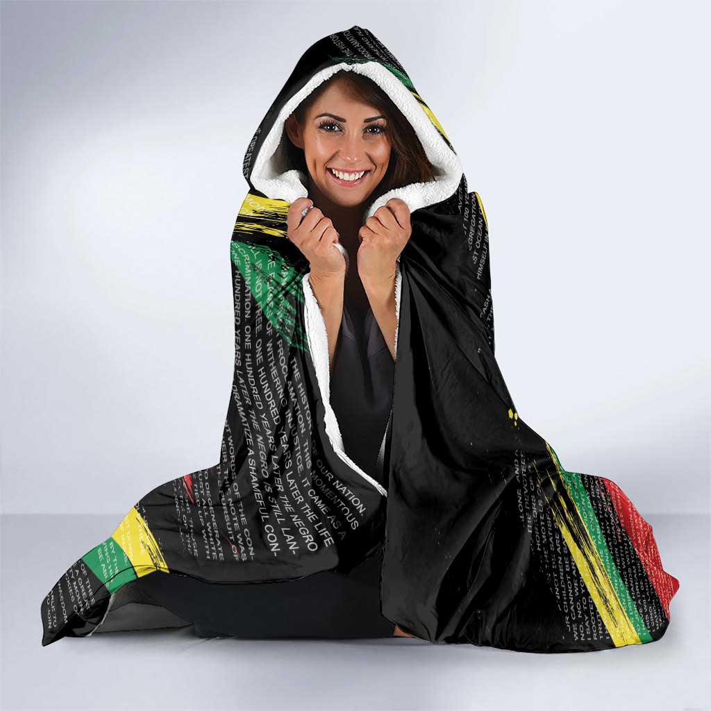 MLK Honoring The Legacy Hooded Blanket Black Version