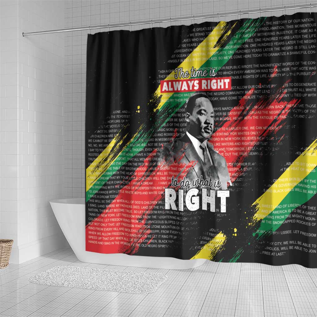 MLK Honoring The Legacy Shower Curtain Black Version