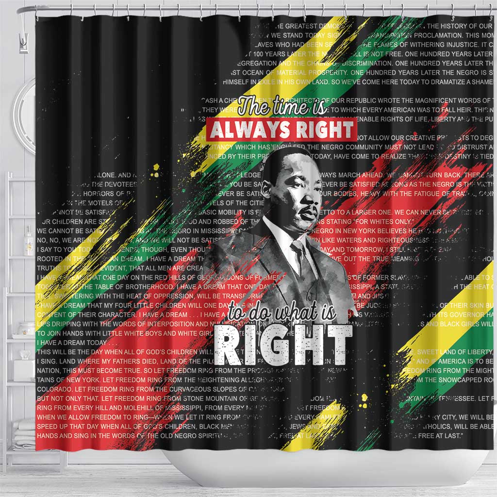 MLK Honoring The Legacy Shower Curtain Black Version