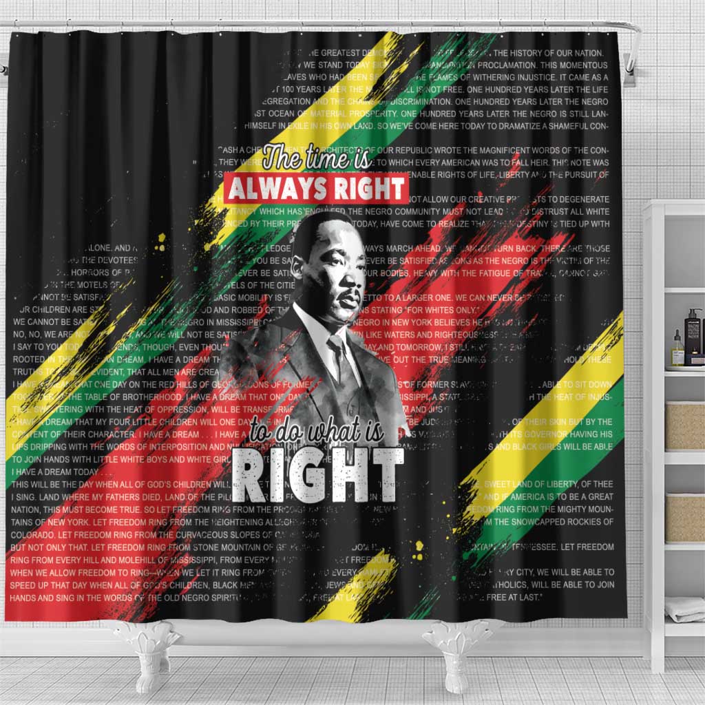 MLK Honoring The Legacy Shower Curtain Black Version