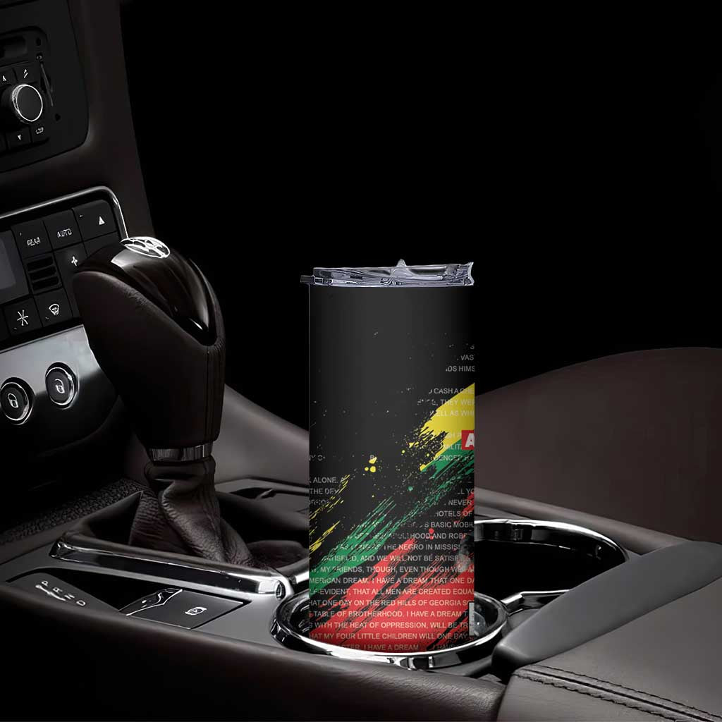 MLK Honoring The Legacy Skinny Tumbler Black Version LT05 - Wonder Print Shop