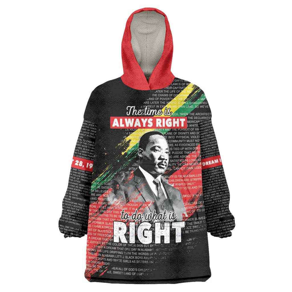 MLK Honoring The Legacy Wearable Blanket Hoodie Black Version LT05 - Wonder Print Shop