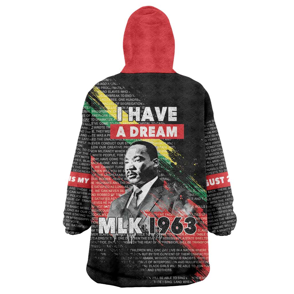 MLK Honoring The Legacy Wearable Blanket Hoodie Black Version LT05 - Wonder Print Shop