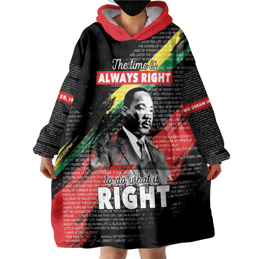 MLK Honoring The Legacy Wearable Blanket Hoodie Black Version LT05 - Wonder Print Shop