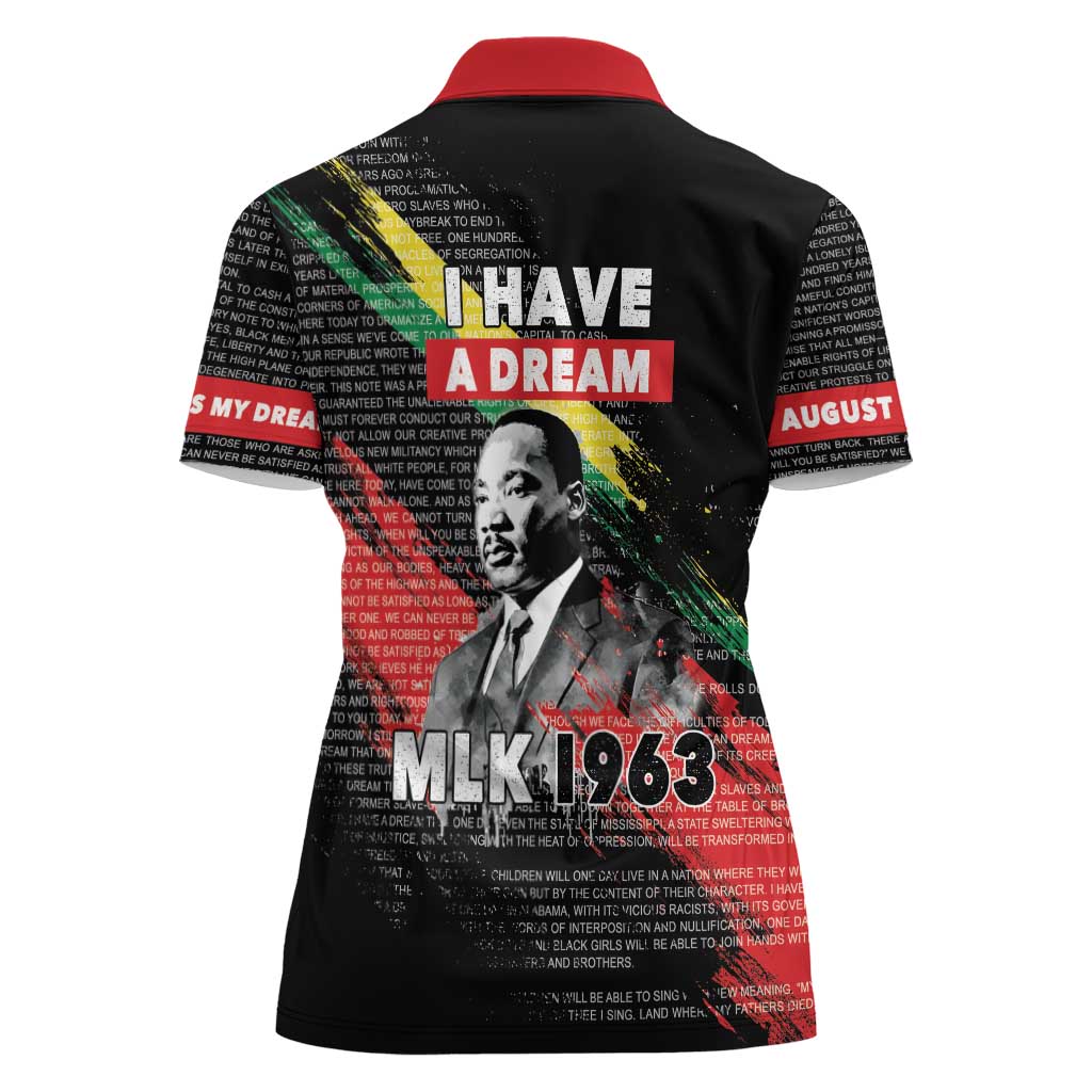 MLK Honoring The Legacy Women Polo Shirt Black Version LT05 - Wonder Print Shop