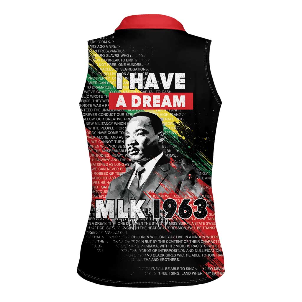 MLK Honoring The Legacy Women Sleeveless Polo Shirt Black Version LT05 - Wonder Print Shop