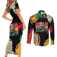 Remembering The Legacy Of MLK Couples Matching Short Sleeve Bodycon Dress and Long Sleeve Button Shirt LT05 - Wonder Print Shop