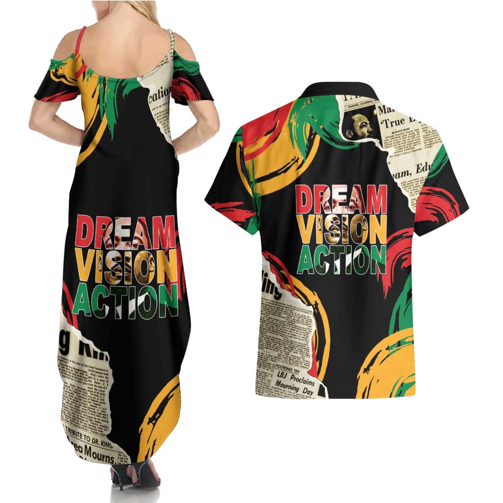 Remembering The Legacy Of MLK Couples Matching Summer Maxi Dress and Hawaiian Shirt LT05 - Wonder Print Shop