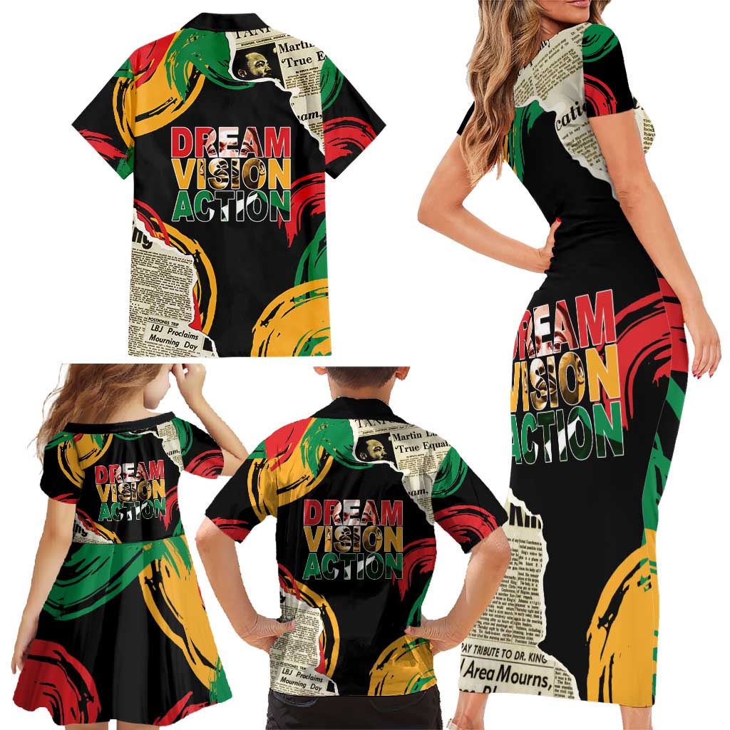 Remembering The Legacy Of MLK Family Matching Short Sleeve Bodycon Dress and Hawaiian Shirt LT05 - Wonder Print Shop