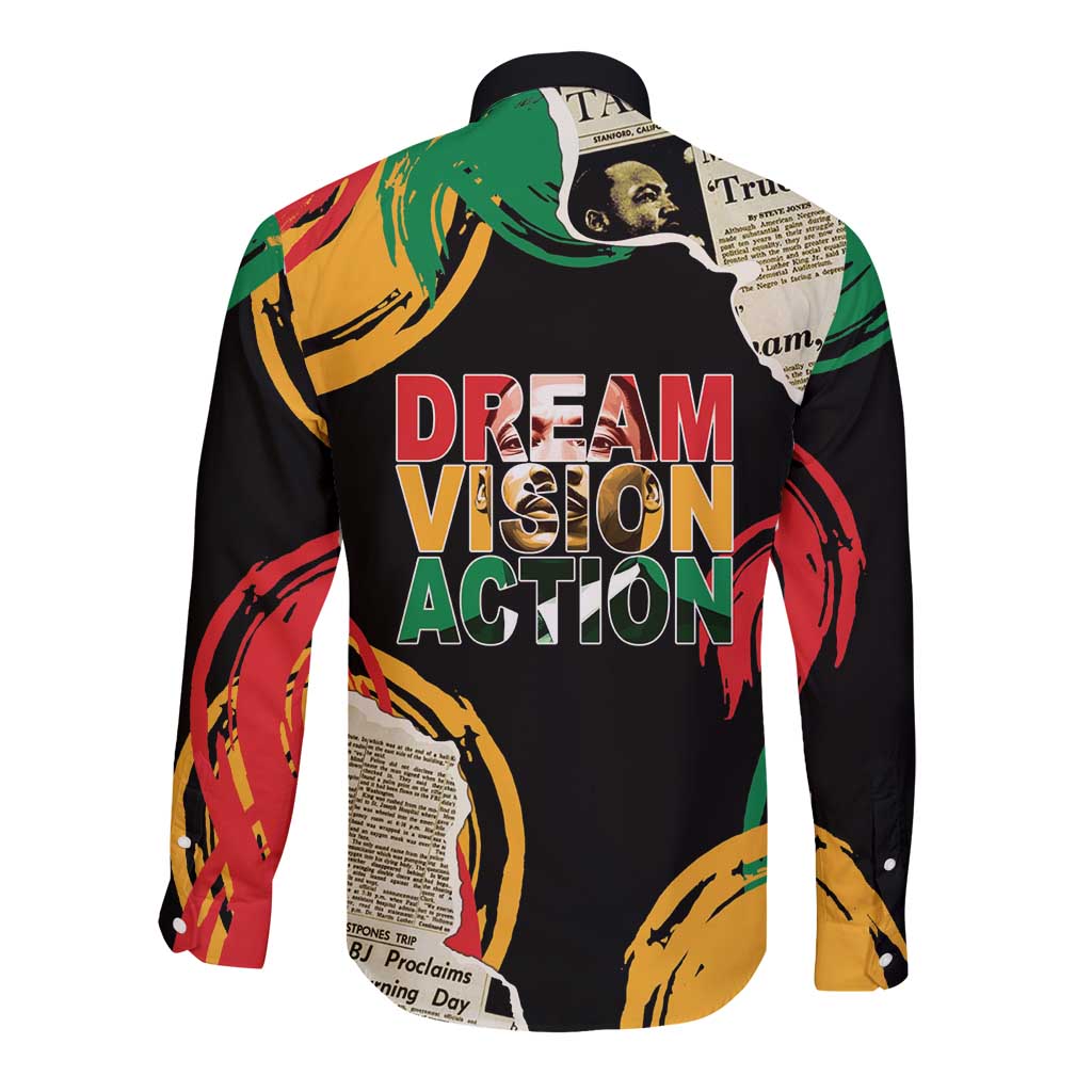 Remembering The Legacy Of MLK Long Sleeve Button Shirt LT05 - Wonder Print Shop