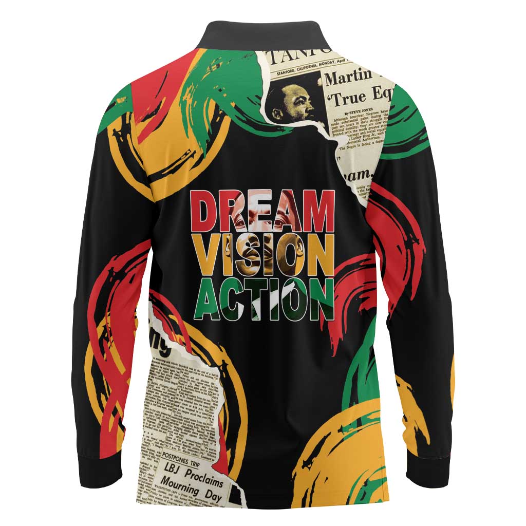 Remembering The Legacy Of MLK Long Sleeve Polo Shirt LT05 - Wonder Print Shop