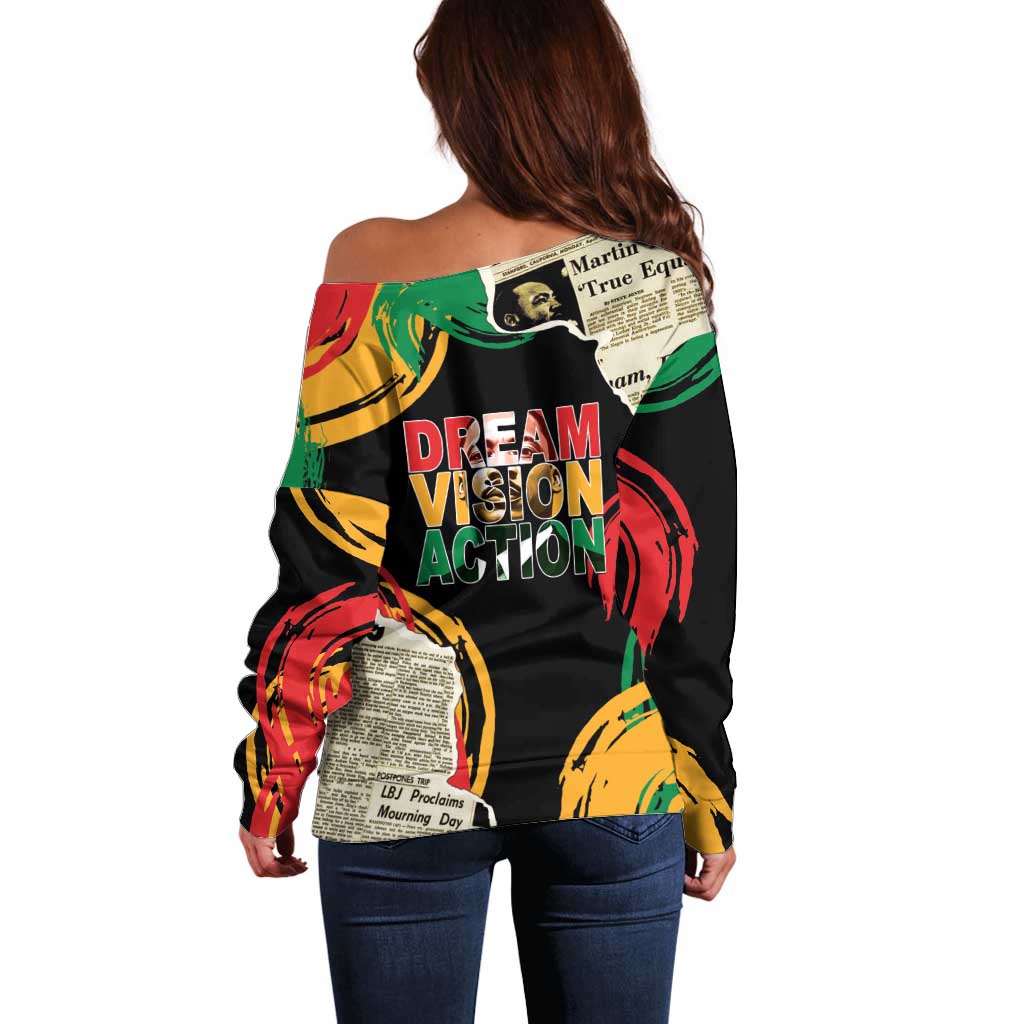 Remembering The Legacy Of MLK Off Shoulder Sweater LT05 - Wonder Print Shop