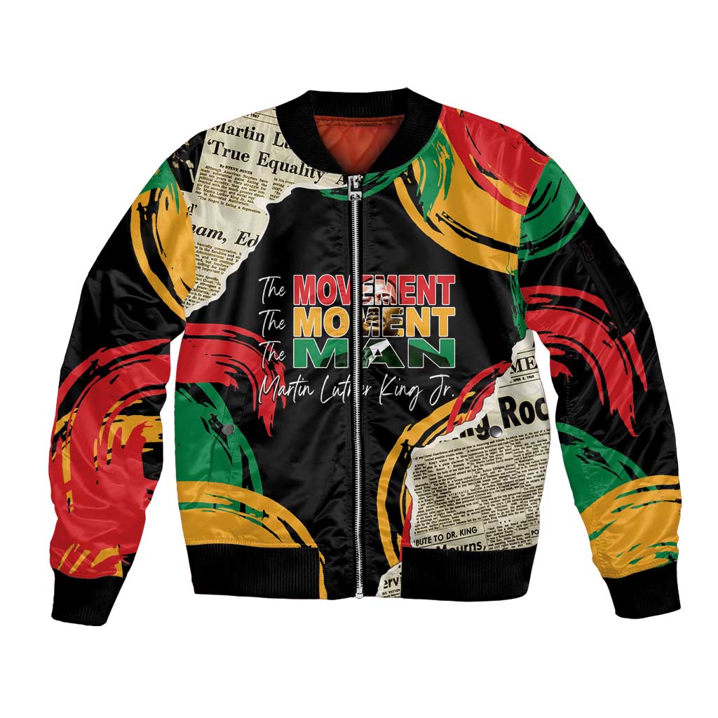 Remembering The Legacy Of MLK Sleeve Zip Bomber Jacket LT05 - Wonder Print Shop