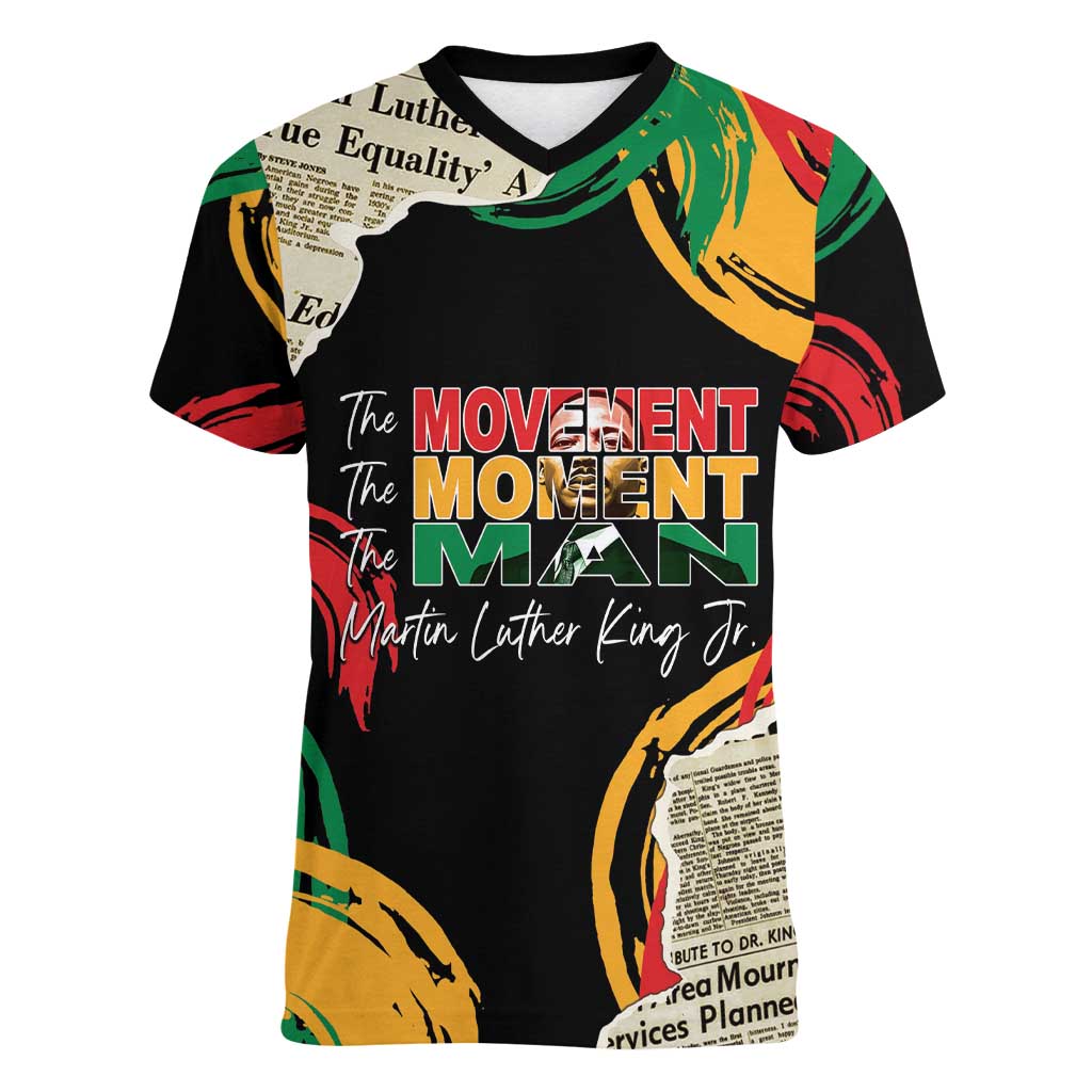 Remembering The Legacy Of MLK Women V-Neck T-Shirt LT05 - Wonder Print Shop