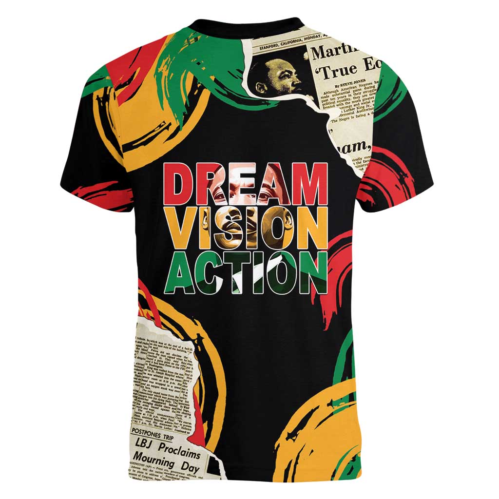 Remembering The Legacy Of MLK Women V-Neck T-Shirt LT05 - Wonder Print Shop