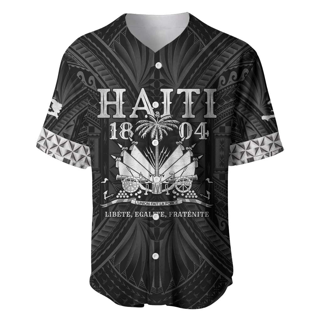 Haiti 1804 Baseball Jersey Polynesian Silver Neg Maron LT05 - Wonder Print Shop