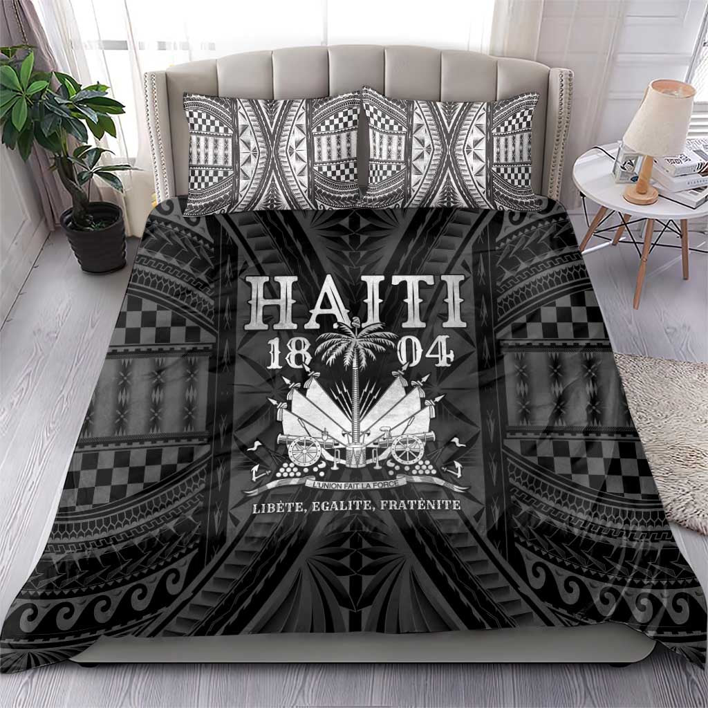 Haiti 1804 Bedding Set Polynesian Silver Neg Maron LT05 - Wonder Print Shop