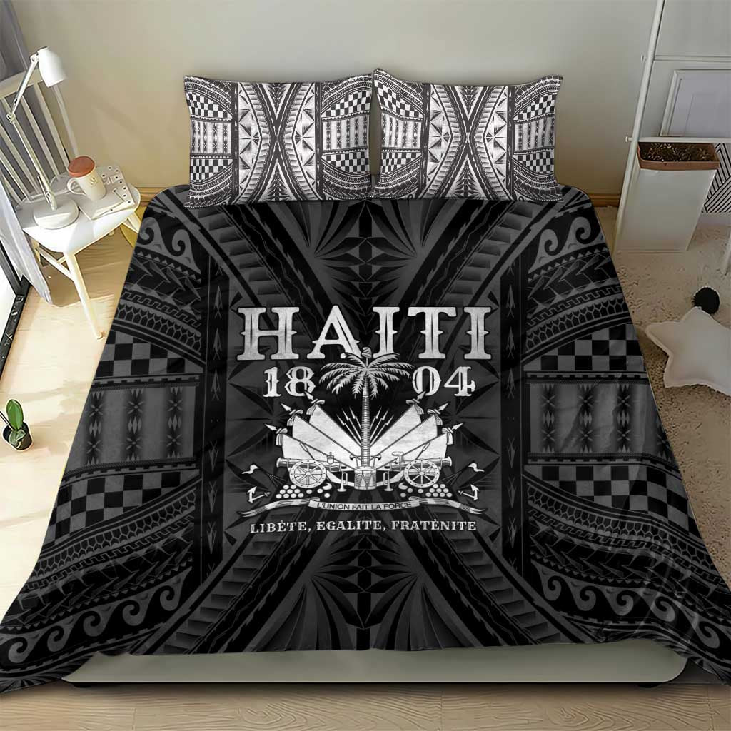 Haiti 1804 Bedding Set Polynesian Silver Neg Maron LT05 - Wonder Print Shop